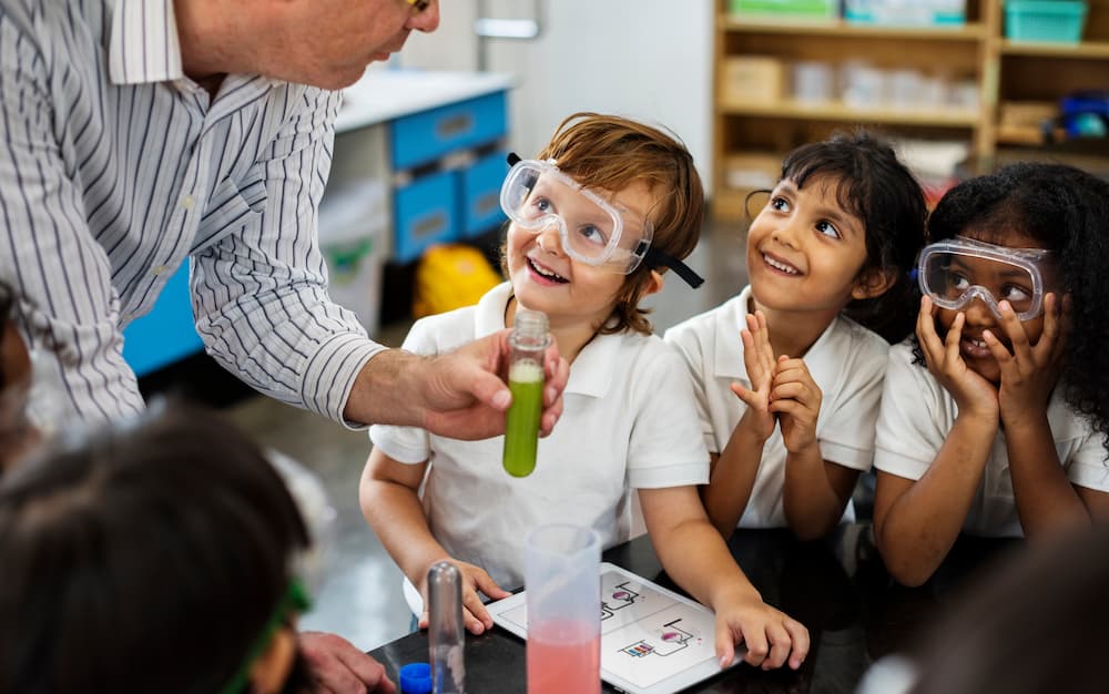 Children in a science lesson